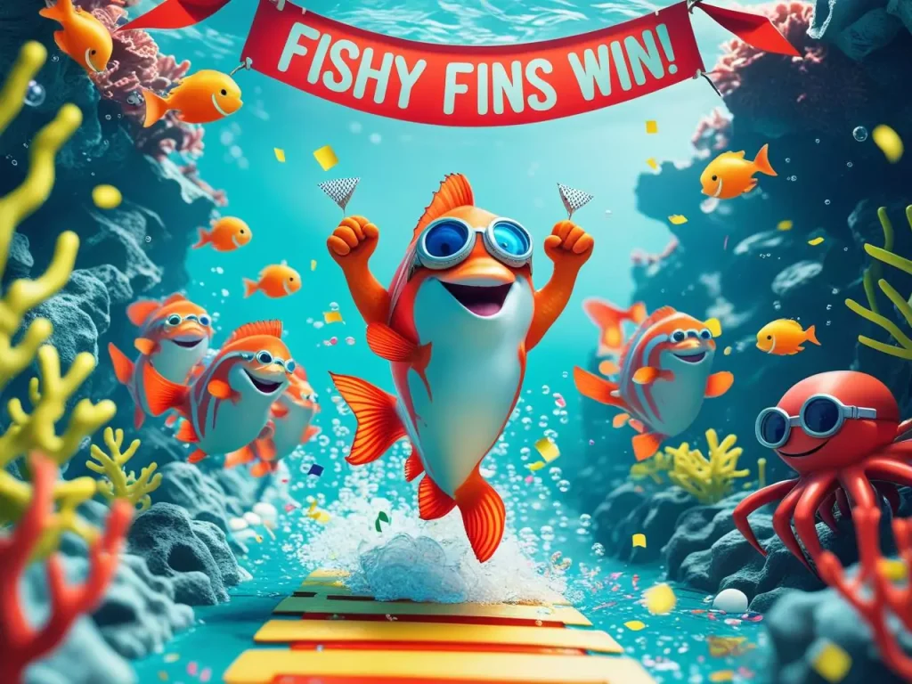 Fishy fins win! fish pun