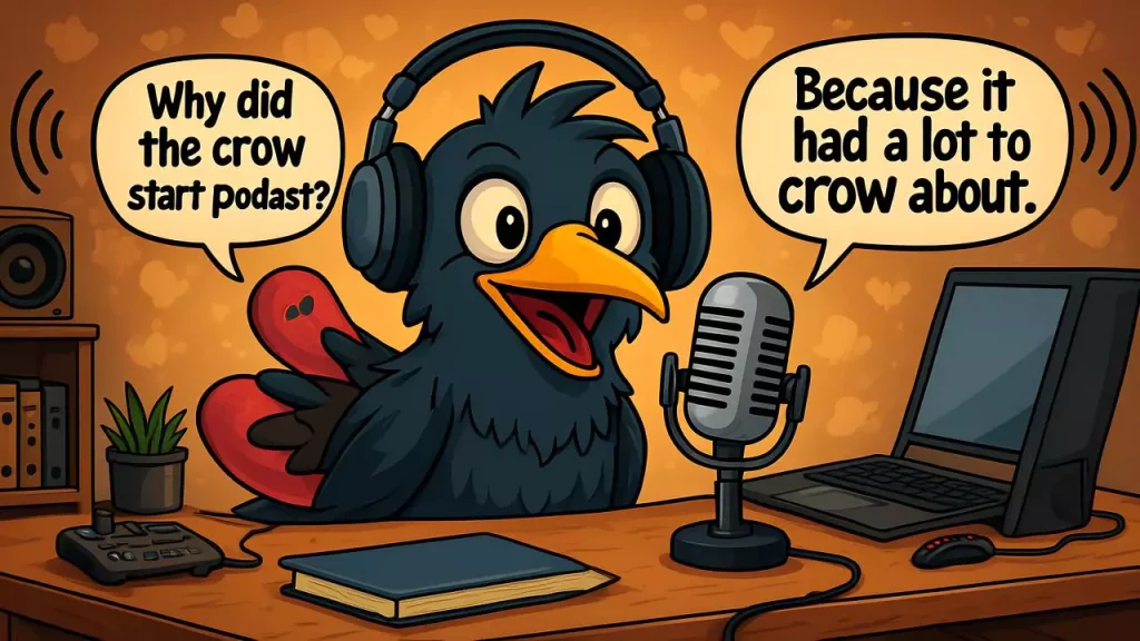 Why did the crow start a podcast Because it had a lot to crow about. raven puns