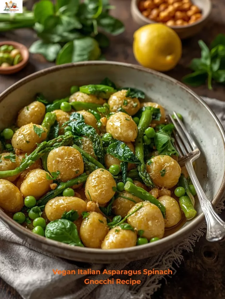 Vegan Italian Asparagus Spinach Gnocchi Recipe